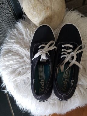 Keds Black Canvas Sneakers with White Laces